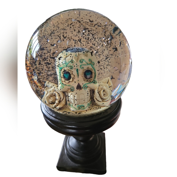 Moonlight Manor Day of the Dead Skull Snow Globe - Picture 2 of 8